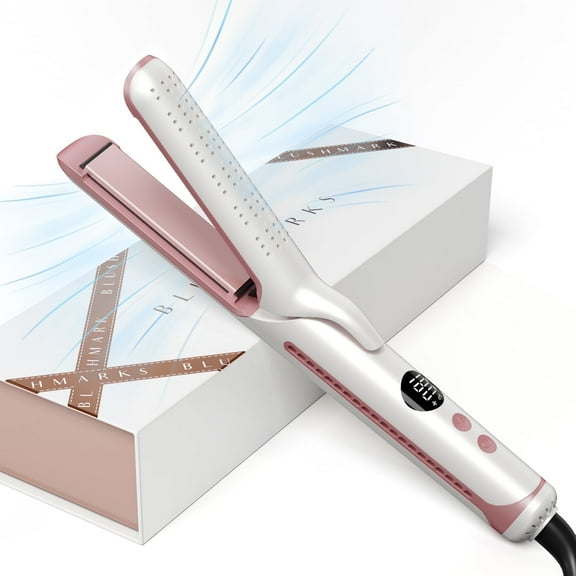 Blush Marks Professional Ceramic Tourmaline Flat Iron Hair Straightener, White