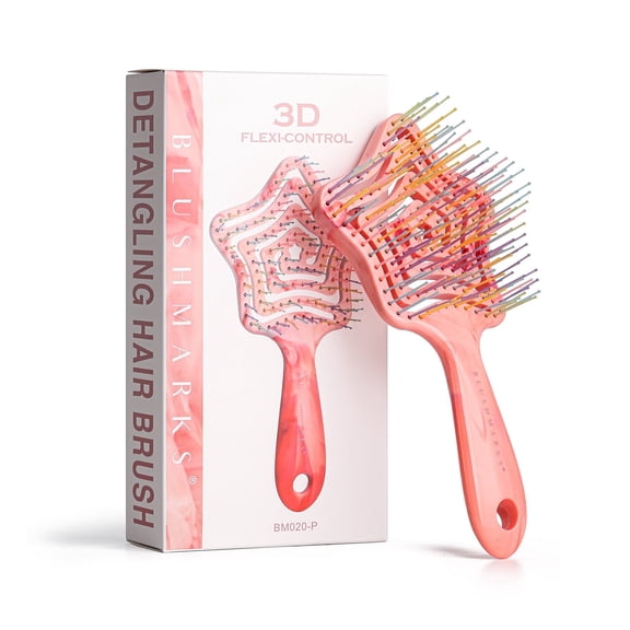 Blushmarks Detangling Wet Hair Brush, Double Bristles Vented Brush for All Hair Types, Idea Gift