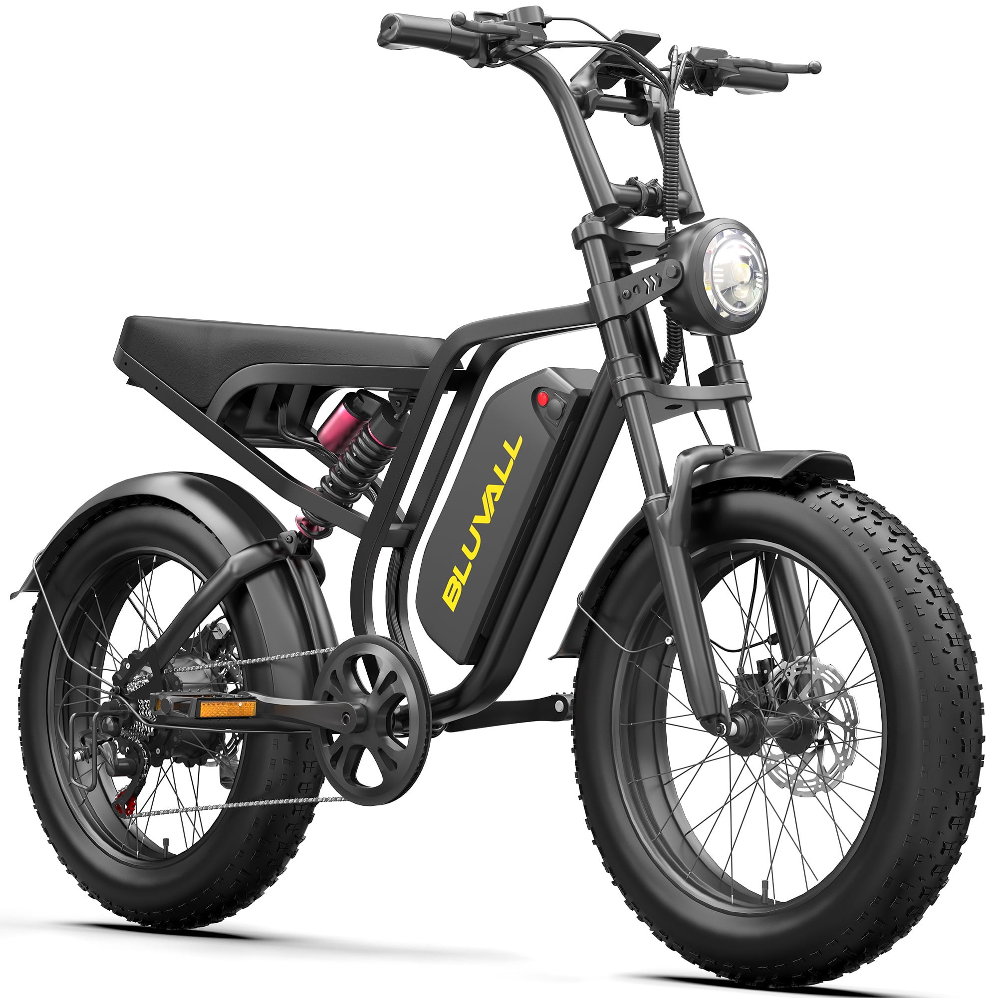 BLUVALL SU8 PRO Electric Bike for Adults, Peak 1500W 35MPH 52V 20Ah Mountain Bicycle, Full Suspension UL2849