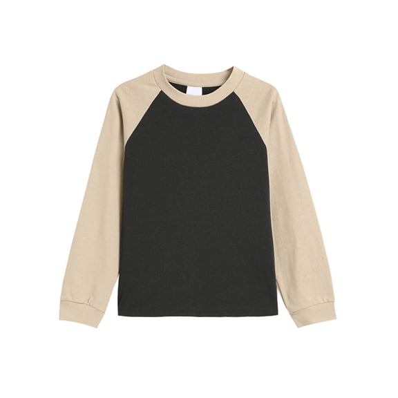 BLVB 1-15Y Toddler Baby Girls Boys Tshirt Kids Raglan Shirt Baseball Tee Cotton T-Shirt Long Sleeve Crew Neck Solid Color Tops