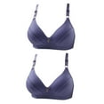 thumbnail image 1 of BLVB 2 Pack Bras for Women Soft Wireless Bras Push up Bras for Women Plus Size Comfort T-Shirt Bras Blue, 1 of 3