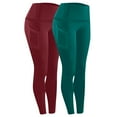 thumbnail image 1 of BLVB 2 Pack High Waisted Leggings with Pockets for Women-Soft Athletic Pants for Running Yoga Workout, 1 of 7