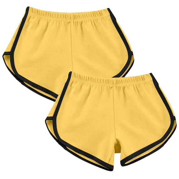 BLVB 2 Pack Women Yoga Sports Shorts Athletic Shorts Running Workout Dance Summer Short Pants Lounge Bottom