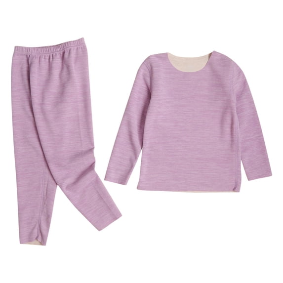 BLVB 2 Set Thermal Underwear for Unisex Kids Soft Toddler Boys Girls Winter Base Layer for Skiing Cold Weather Long Johns
