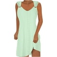 thumbnail image 1 of BLVB Summer Tank Dress for Women Sleeveless Casual Solid Color Beach Sundress Loose Vacation Outfits, 1 of 5