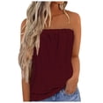 thumbnail image 1 of BLVB Summer Bandeau Tube Tops for Women Strapless Eyelet Tank Tops Sleeveless Backless Shirts Beach Vacation Clothes, 1 of 5