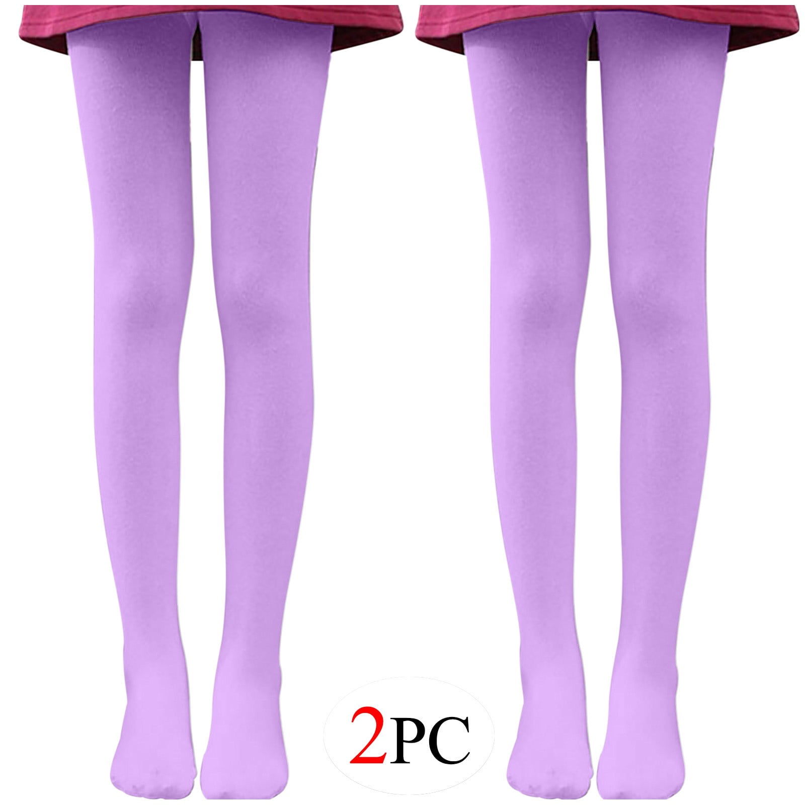 BLVB 2PC Girls Tights Women Dance Stockings Soft Footed Opaque Tights