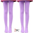 thumbnail image 1 of BLVB 2PC Girls Tights Women Dance Stockings Soft Footed Opaque Tights for Toddler, Kids and Women Purple, 1 of 7