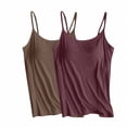 thumbnail image 1 of BLVB 2PC Tank Tops for Women with Built in Bras Sleeveless Comfy Yoga Workout Sports Cami Shirts Activewear for Women, 1 of 2