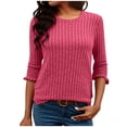 thumbnail image 1 of BLVB 3/4 Sleeve Tops for Women Lightweight Sweaters Fall Outfits Dressy Casual Soft Pullover Crewneck Shirts Blouses, 1 of 6