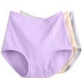thumbnail image 1 of BLVB 3 Pack High Waisted Underwear for Women Solid Color Soft Cotton Panties Stretchy Comfy Ladies Briefs Plus Size, 1 of 7