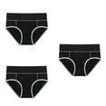 thumbnail image 1 of BLVB 3 Pack Womens Plus Size Cotton Panties Ladies Girls Mid Waisted Color Block Briefs Stretch Breathable Underwear, 1 of 6