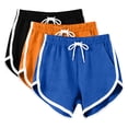 thumbnail image 1 of BLVB 3 Pack Womens Summer Shorts Drawstring High Waist Athletic Gym Sports Dance Shorts for Yoga Lounge Running with Pockets, 1 of 7
