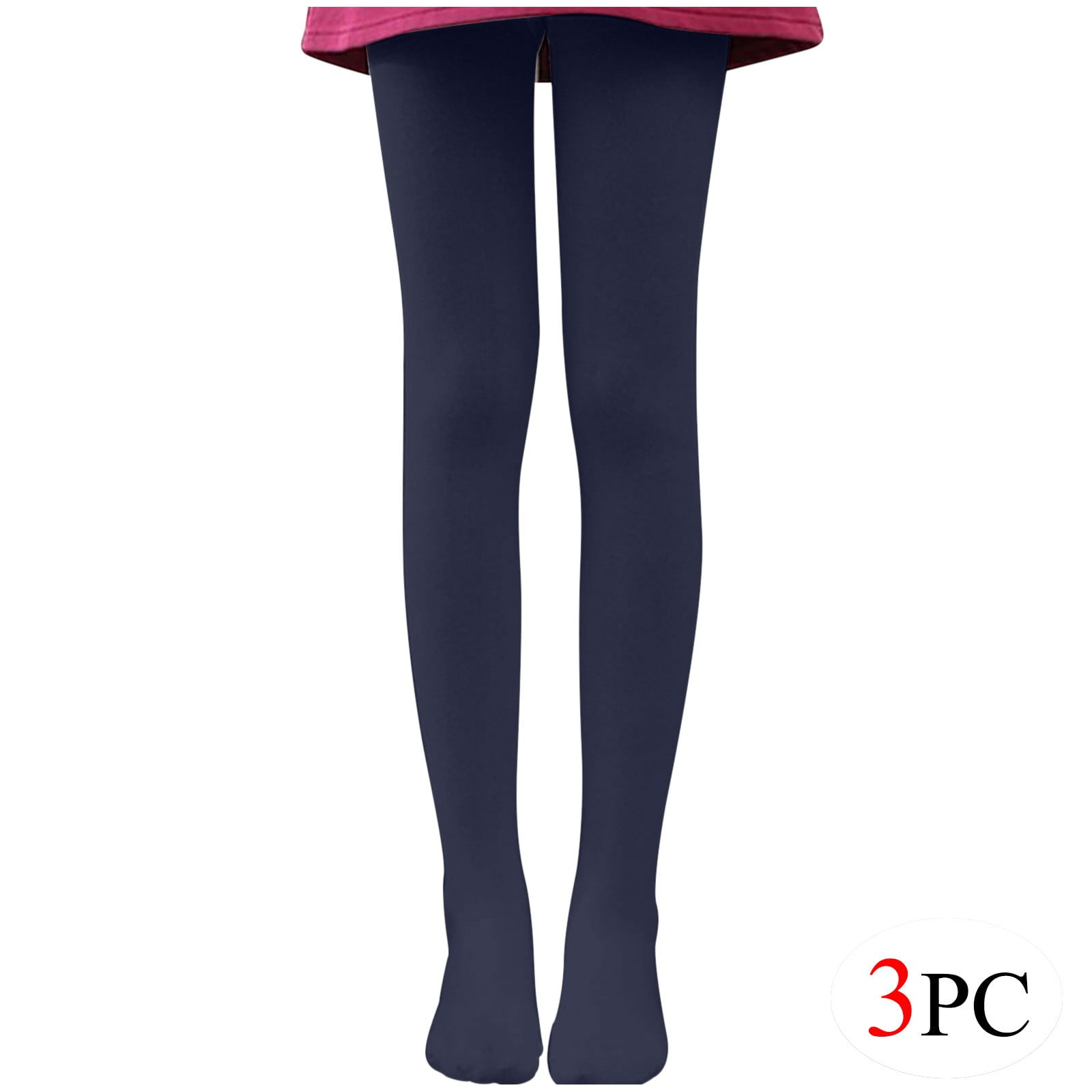 BLVB 3PC Girls Tights Women Dance Stockings Soft Footed Opaque Tights for Toddler Kids and Women Navy