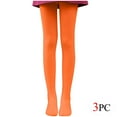 thumbnail image 1 of BLVB 3PC Girls Tights Women Dance Stockings Soft Footed Opaque Tights for Toddler, Kids and Women Orange, 1 of 6