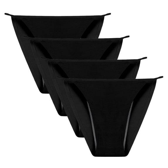 BLVB 4 Pack Underwear for Women String Bikini Panties Low Rise Underwear Stretch Ladies Briefs S-XXL