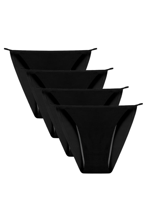 4 Pack Underwear for Women String Bikini Panties Low Rise Underwear Stretch Ladies Briefs S-XXL