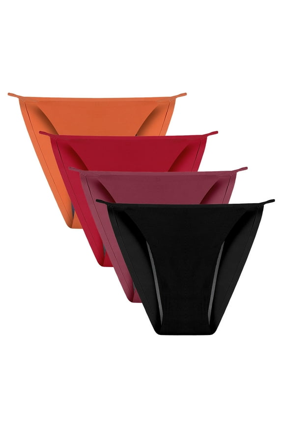 4 Pack Underwear for Women String Bikini Panties Low Rise Underwear Stretch Ladies Briefs S-XXL