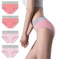 thumbnail image 1 of BLVB 4 Pack Womens Plus Size Seamless Panties Ladies Girls Mid Waisted Briefs Stretch Breathable Underwear, 1 of 4