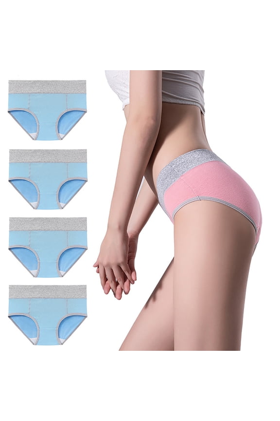 4 Pack Womens Plus Size Seamless Panties Ladies Girls Mid Waisted Briefs Stretch Breathable Underwear