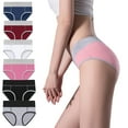 thumbnail image 1 of BLVB 6 Pack Womens Cotton Underwear Plus Size High Waisted Soft Underwear Panties Breathable Briefs, 1 of 2