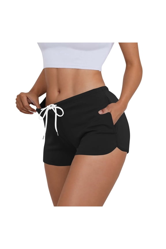Athletic Shorts for Women Summer Workout Sweat Shorts Cute Low Rise Casual Mini Shorts with Drawstring and Pockets Sleepwear