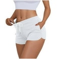 thumbnail image 1 of BLVB Athletic Shorts for Women Summer Workout Sweat Shorts Cute Low Rise Casual Mini Shorts with Drawstring and Pockets Sleepwear, 1 of 7