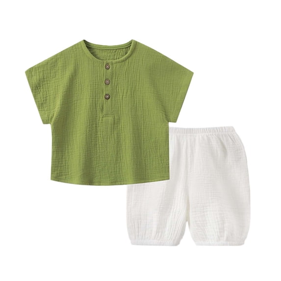 BLVB Baby Boy Girl Clothes Kids Toddler Summer Outfits T-Shirt Short Pants Two Pieces Clothing Pants Sets 6 Months-6 Years