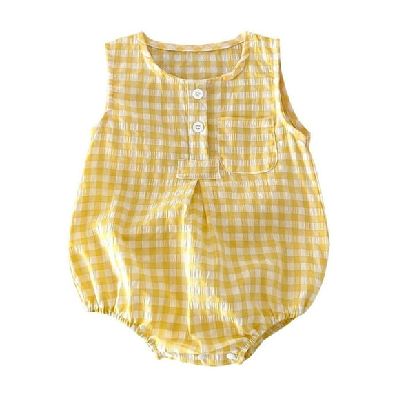 BLVB Baby Boy Girl Romper Newborn Summer Clothes Toddler Plaid Sleeveless Jumpsuit Bodysuit Cute Infant Outfits