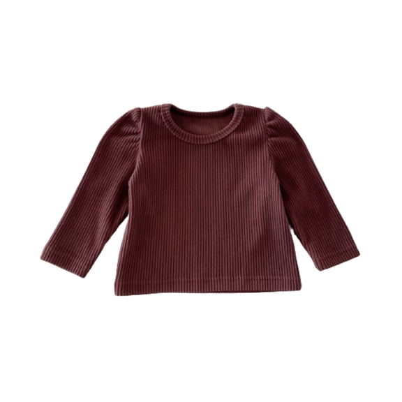 BLVB Baby Boys Girls Clothes Long Sleeve Solid Color Ribbed Tops Infant Toddler Crewneck T Shirts Blouse