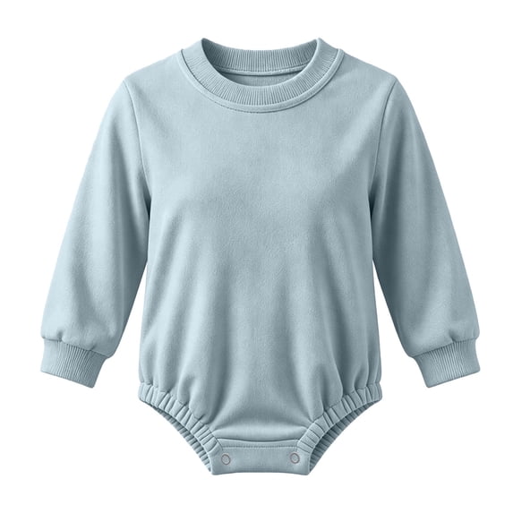 BLVB Baby Boys Girls Long Sleeve Bodysuit Infant Newborn Soft Romper Crewneck Jumpsuits Clothes(Sky Blue-01,0-3 Months)
