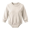 thumbnail image 1 of BLVB Baby Boys Girls Long Sleeve Bodysuit Infant Newborn Soft Romper Crewneck Jumpsuits Clothes(White-01,12-18 Months), 1 of 6