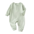 thumbnail image 1 of BLVB Baby Boys Girls One-Piece Romper Long Sleeve Jumpsuit Cotton Newborn Pajamas Clothes Set(Green,1-2 Years), 1 of 6