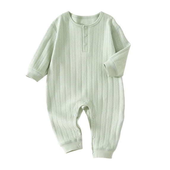 BLVB Baby Boys Girls One-Piece Romper Long Sleeve Jumpsuit Cotton Newborn Pajamas Clothes Set(Green,1-2 Years)