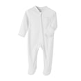 thumbnail image 1 of BLVB Baby Footed Onesie Cotton Pajamas Long Sleeve Pocket Romper Newborn Infant Boy Girl Unisex Clothes(White,12-18 Months), 1 of 9