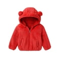 thumbnail image 1 of BLVB Baby Toddler Boys Girls Sherpa Fleece Jacket Fall Winter Warm Clothes Hooded Coat Outerwear 6M-5T(Red,4-5 Years), 1 of 6