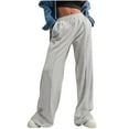 thumbnail image 1 of BLVB Baggy Wide Leg Sweatpants for Women High Waist Joggers with Pockets Lightweight Comfy Drawstring Lounge Pants, 1 of 5