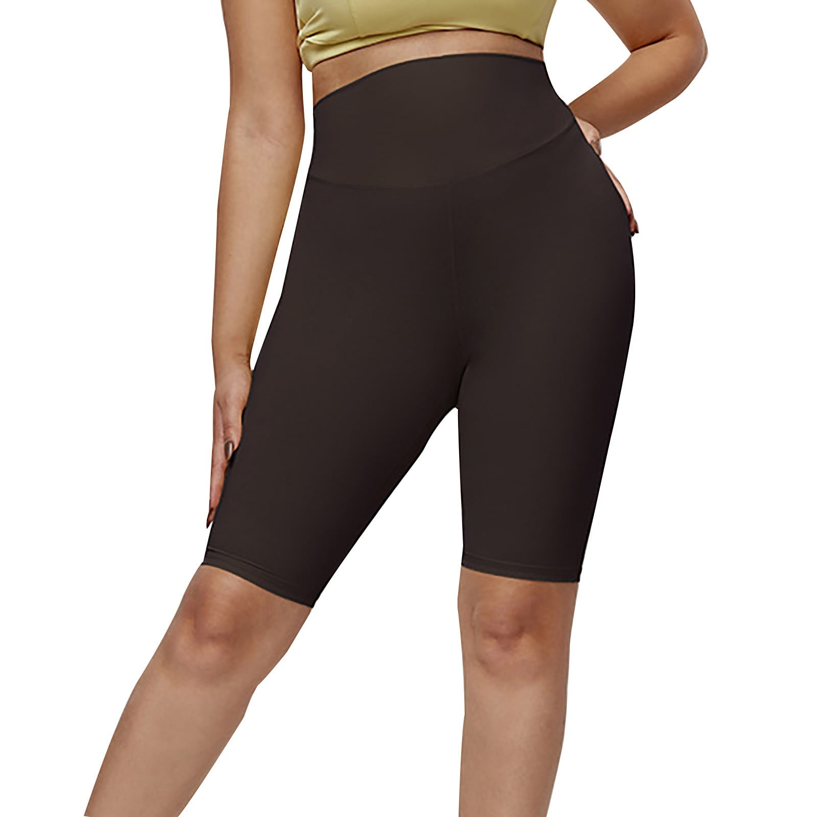 WHOUARE 4-Pack Women's Biker Yoga Shorts - High Waisted With Pockets, Tummy Control Workout Shorts - View #11