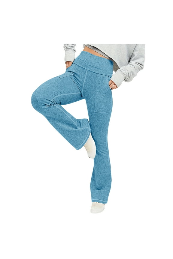 Bootcut Yoga Pants with Pockets Flare Leggings for Women High Waisted Casual Stretch Workout Pants