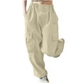 thumbnail image 1 of BLVB Boys Girls Cargo Pants Wide Leg Streetwear Kids Pants with Pockets Trendy Jogger Trousers 5-14 Years, 1 of 7