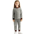thumbnail image 1 of BLVB Boys Girls Clothes 2 Piece Fall Outfits Long Sleeve Shirt and Pants Set Underwear Pajama Sets for Newborn Toddler Kids, 1 of 5