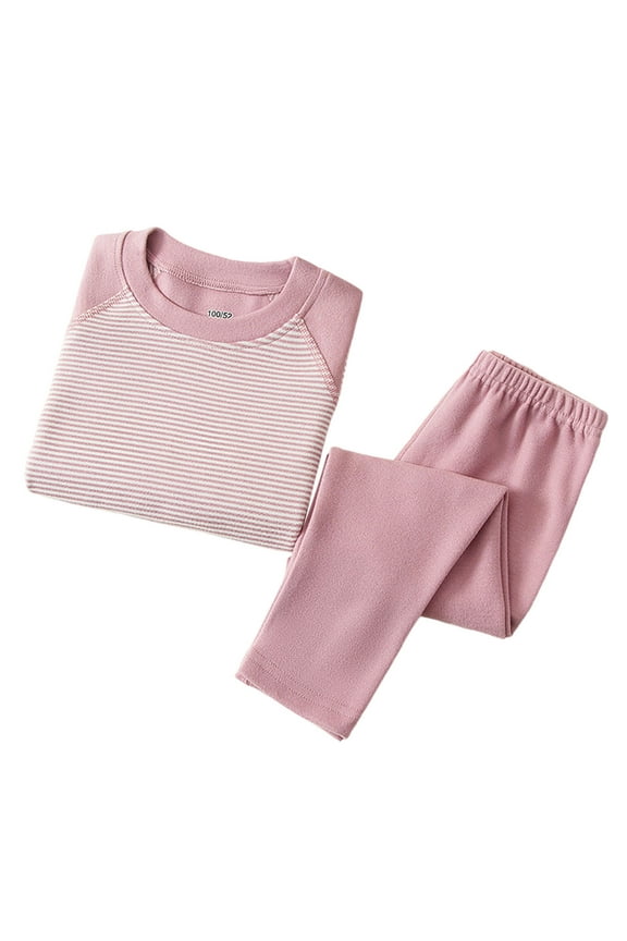 Boys Girls Cotton Thermal Underwear Set Toddler Long Johns Kids Winter Warm Base Layer Top Bottom for Cold Weather