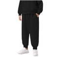 thumbnail image 1 of BLVB Boys Girls Fleece Pants Sherpa Lined Sweatpants Athletic Joggers Winter Warm Cotton Unisex Kids Active Pull-On Pants with Pockets, 1 of 7