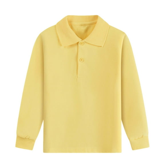 BLVB Boys Girls Long Sleeve Shirts Toddler Kids Casual Button School Uniform Shirts Tops 2-14 Years