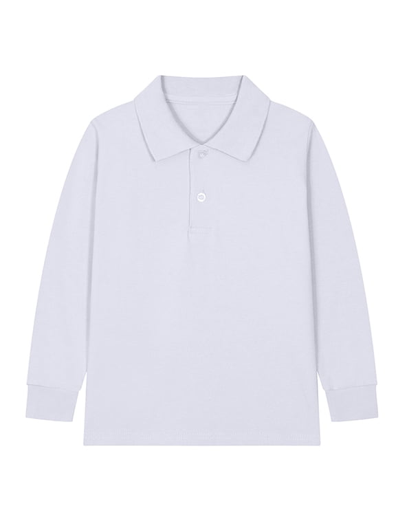 Boys Girls Long Sleeve Shirts Toddler Kids Casual Button School Uniform Shirts Tops 2-14 Years