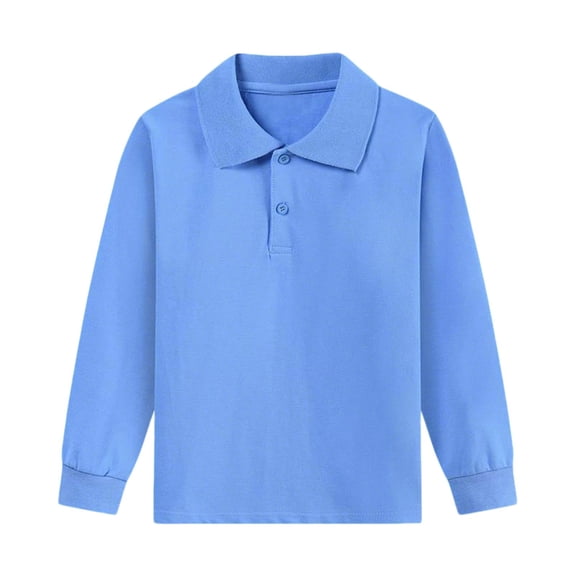 BLVB Boys Girls Long Sleeve Shirts Toddler Kids Casual Button School Uniform Shirts Tops 2-14 Years