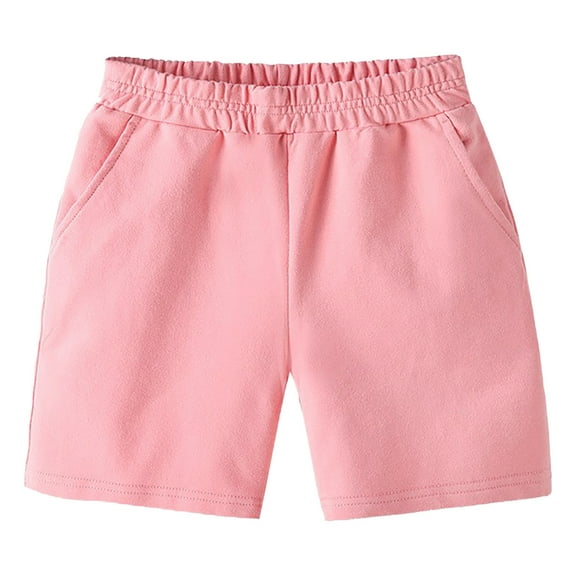 BLVB Boys Girls Pull on Jogger Shorts Kids Casual Cotton Sweat Lounge Shorts with Pockets Toddler Summer Clothes
