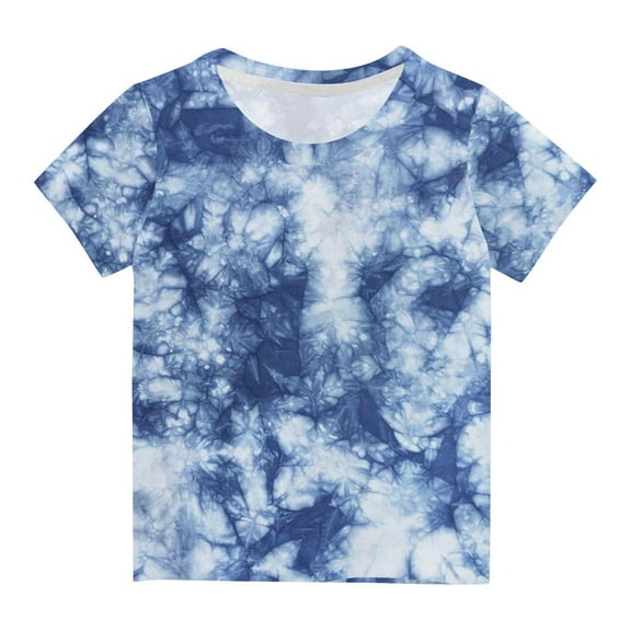 BLVB Boys Girls Summer Clothes Short Sleeve Crewneck Tie Dye T Shirts Casual Tee Tops Kids Summer Outfits