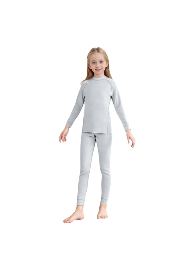 Boys Girls Thermal Underwear Soft Thermal Top and Bottom Base Layer for Toddler Kids Fall Winter Clothes