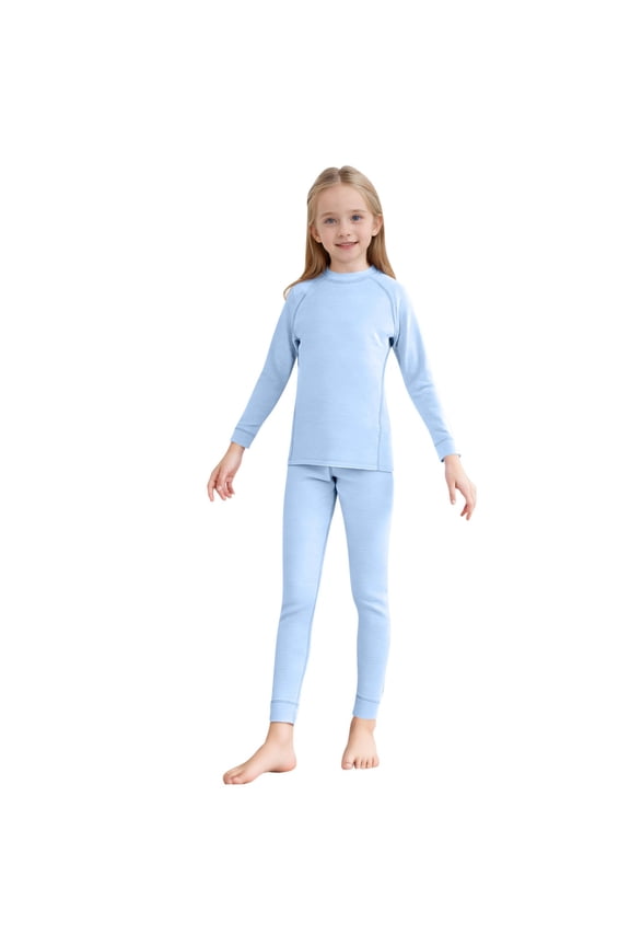 Boys Girls Thermal Underwear Soft Thermal Top and Bottom Base Layer for Toddler Kids Fall Winter Clothes
